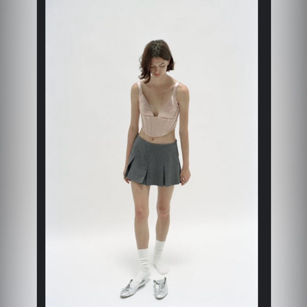 Zara Satin Effect Corset Top